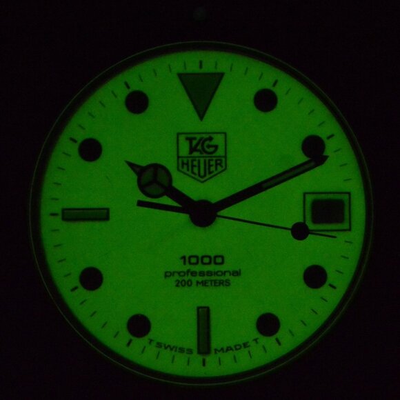 Men's 37mm Tag Heuer 980.113L Luminous Dial Professional 1000 Watch Jubilee Band - Picture 11 of 11